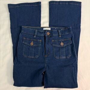 LOFT Dark Blue Slim Fit Flare Jeans